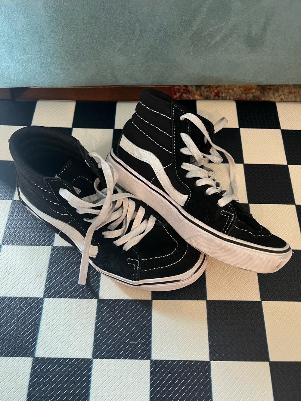 Vans Black & White High-Top Skate Sneakers